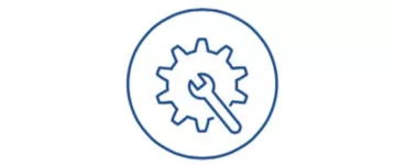 icono de engranaje y llave