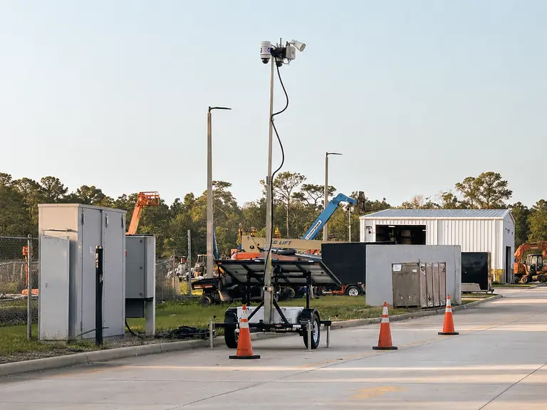 Security cameras at a jobsite