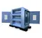 Transformador de 75 kVA Cavalier azul con puertas de acceso abiertas