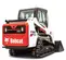 Cargador sobre orugas compacto BOBCAT blanco, rojo y negro