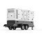 Generador remolcable de 480 – 549 kW, diésel de nivel 4 CUMMINS blanco y negro
