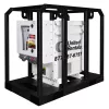 Transformador reductor de 75 kVA, 480 V/208 V blanco y negro