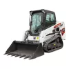 Cargador sobre orugas compacto BOBCAT blanco y negro