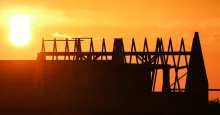sunset over jobsite