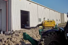 Industrial heater at job site