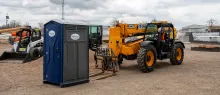 Porta potty on a construction site