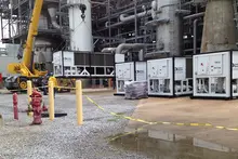 Row of HVAC equipment