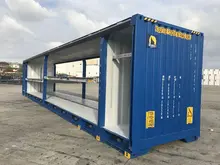 Large steel shipping container placed on-site, illustrating modular infrastructure for storage or temporary use.
