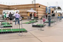 temporary fencing at an outdoor event
