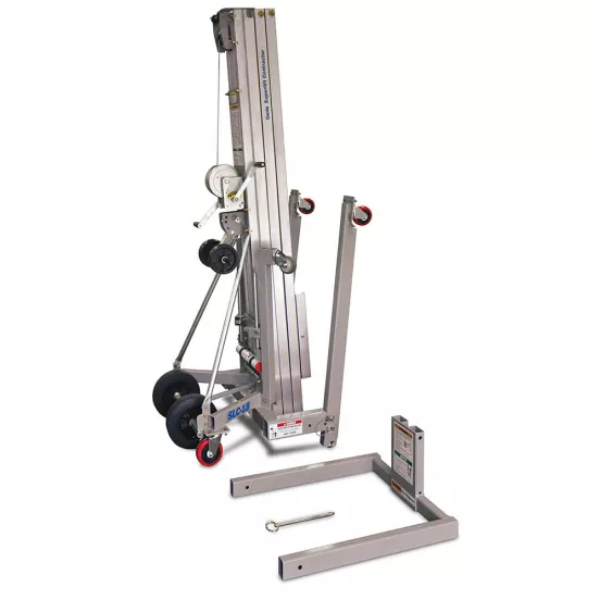 Elevador de materiales manual de 16 – 18 ft Genie plateado con conexión retirada