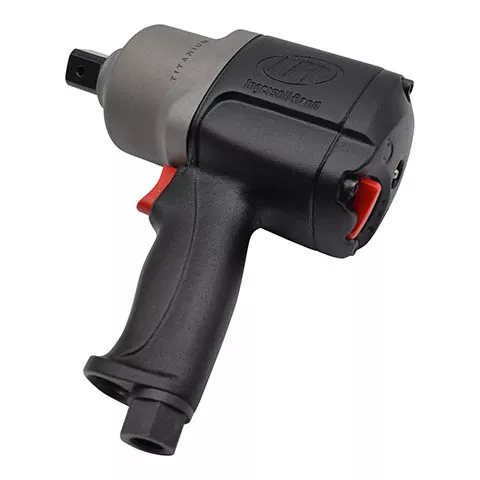 Herramienta de impacto neumático con zócalo de 1 pulgada y mango tipo pistola Ingersoll Rand plateada y negra