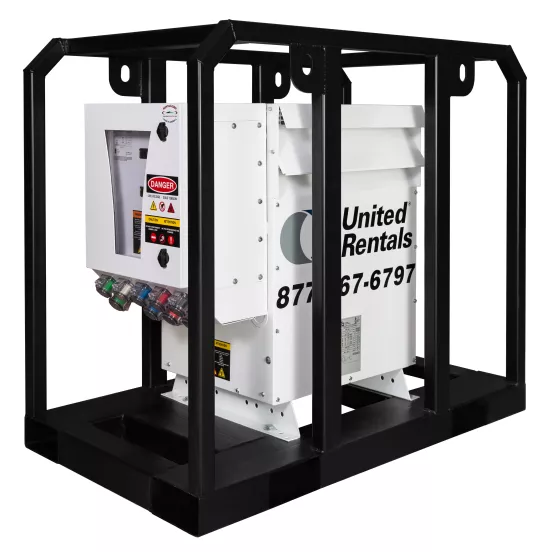 Transformador elevador/reductor de 45 kVA blanco y negro