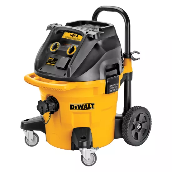 Aspiradora con filtro HEPA industrial DeWalt amarilla