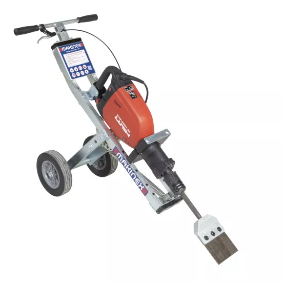 Carrito de martillo para demolición y separador de mosaicos, clase de peso de 35 lb MAKINEX rojo y plateado