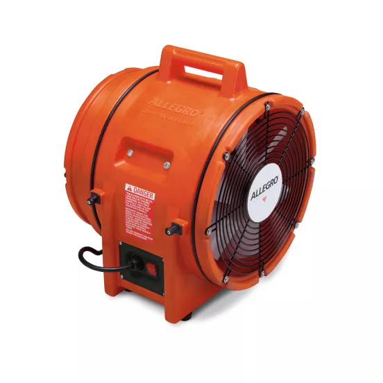 Soplador de ventilación portátil, 12 in ALLEGRO rojo y negro Ventilador axial, 115 V – 230 V, eléctrico