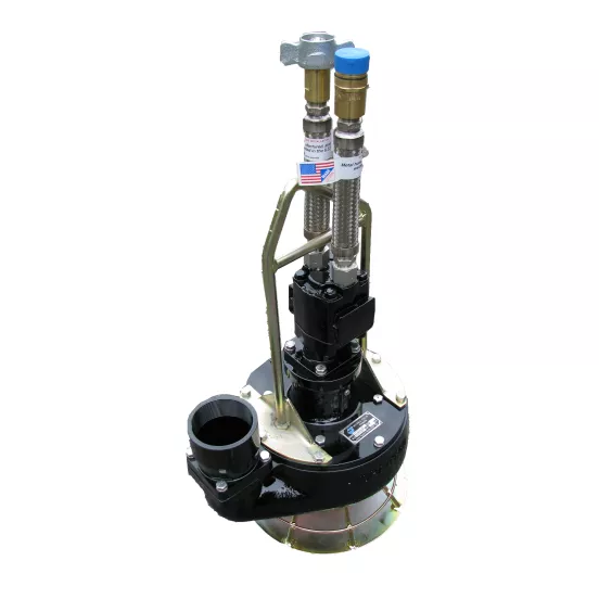 Cabezal de bomba, 4 in, hierro fundido HYDRATECH negro y plateado