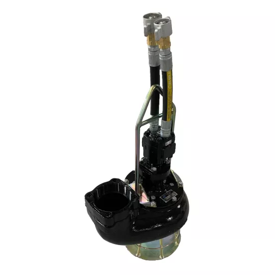 Cabezal de bomba, 6 in, hierro fundido HYDRATECH negro y plateado