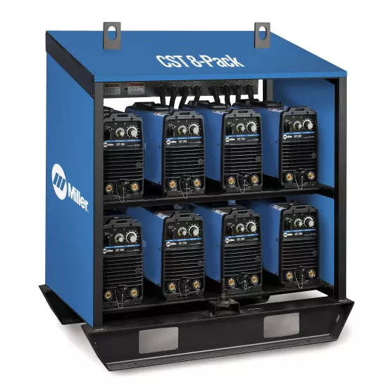 Rack para soldadoras, 280 A, 8 unidades MILLERELEC azul y negro