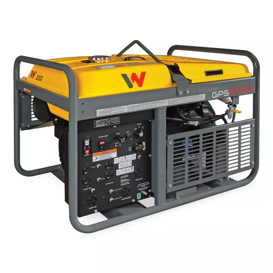 Generador portátil de 9,600 – 9,900 W, a gasolina WACKER amarillo y gris