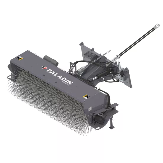 Gray Paladin Angle Broom Attachment for Skid Steer
