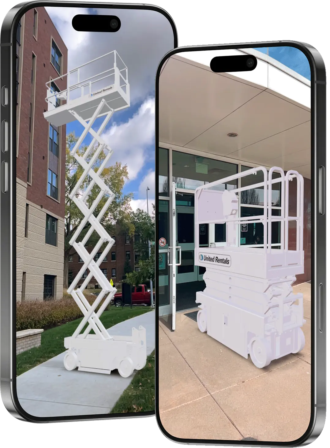 Phone showing outdoor equipment visualization